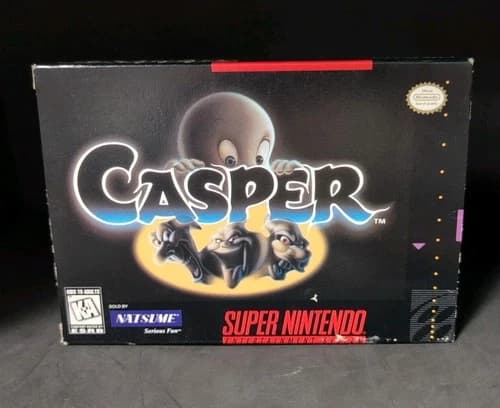 Casper (Super Nintendo SNES) Complete in Box CIB Very Rare Tested Works