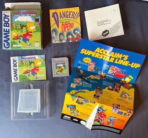 Bart Simpson's Escape from Camp Deadly (Game Boy) Complete in Box CIB, Working