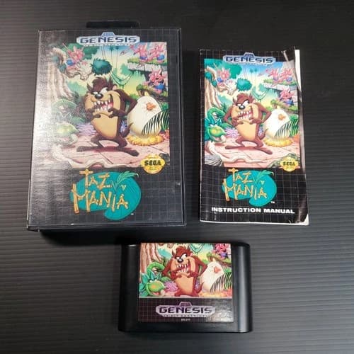 Taz-Mania Sega Genesis Authentic game CIB CLEANED & TESTED