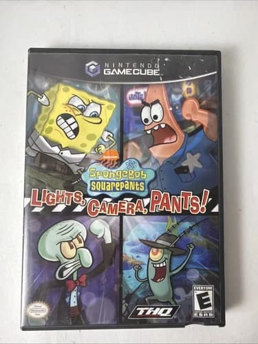 SpongeBob SquarePants Lights Camera Pants GameCube - CIB w/Manual Inserts