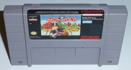 Monopoly (Super Nintendo SNES Authentic Game) Cleaned Tested Working