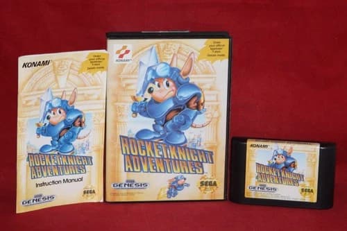 Rocket Knight Adventures (Sega Genesis, 1993) Authentic Game Cartridge, CIB