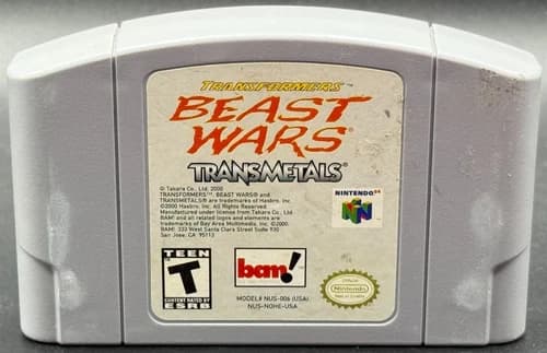Transformers Beast Wars Transmetals Nintendo 64 N64 Game Only Authentic