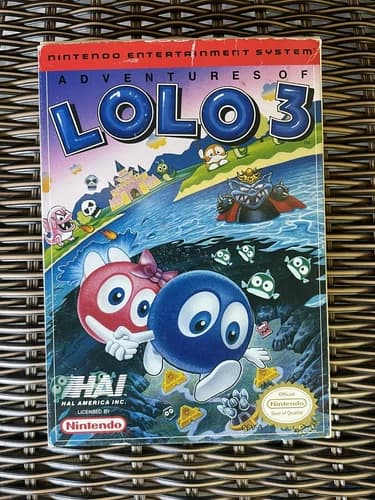 Adventures of Lolo 3 NES Nintendo 100% complete in box CIB W/ Registration Card