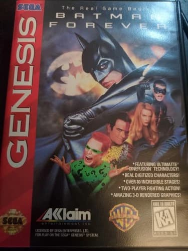 Batman Forever - Genesis - Complete in Box Manual CIB - Tested Working