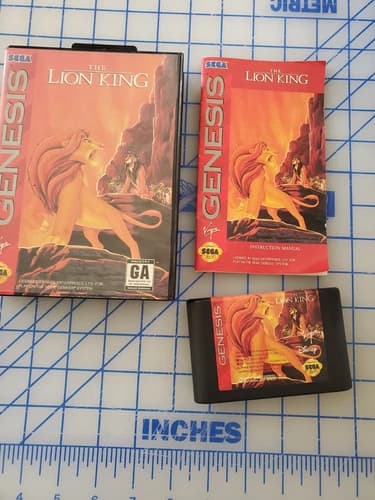 The Lion King (Sega Genesis, 1994) Complete CASE, MANUAL, AND CARTRIDGE