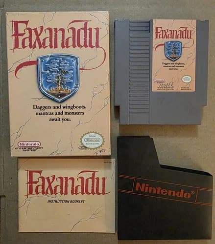 Faxanadu (Nintendo Entertainment System, NES, 1989) Cib Complete - Tested