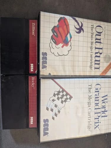 SEGA Out Run, World Grand Prix, Zillion, Rocky Sega Master System