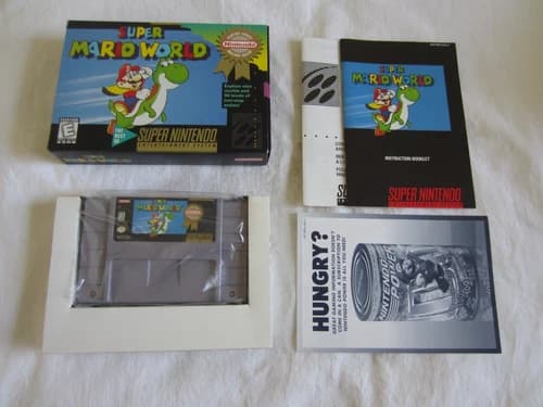 Super Mario World (SNES) Super Nintendo CIB 100% Complete Player's Choice RARE