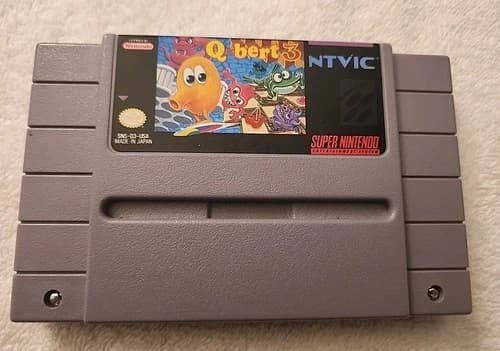 Q Bert 3 Super Nintendo SNES Video Game Vintage Cart Only Authentic Free Ship