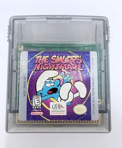 The Smurfs' Nightmare (Nintendo Game Boy Color 1998) LABEL WEAR-TESTED & WORKS