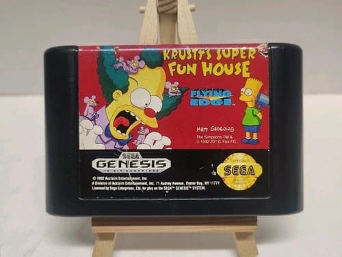 1994 Krusty's Super Fun House Sega Genesis Video Game Cartridge Only Authentic