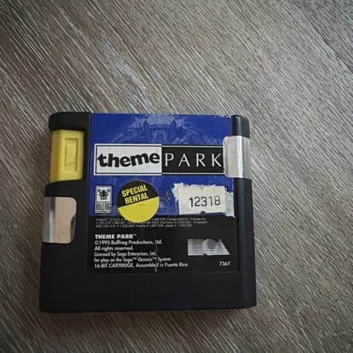 Theme Park (Sega Genesis, 1995) Authentic Game Cartridge