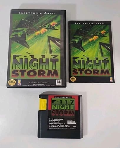 F-117 NIGHT STORM (SEGA GENESIS, 1993) CIB Complete with Manual Case Cartridge