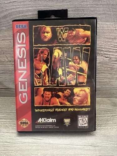 WWF Raw (Sega Genesis, 1994) Complete *See Case Condition*