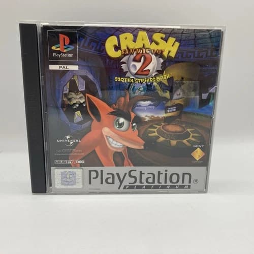 Sony Playstation 1 PS1 Game - Crash Bandicoot 2 Platinum Cortex Strike Back