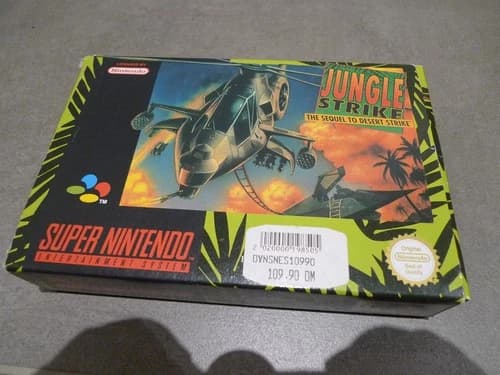 Super Nintendo SNES Game JUNGLE STRIKE The Sequel to Desert Strike, Complete
