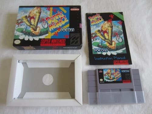 Dennis The Menace (SNES) Super Nintendo CIB Complete 1993 Ocean RARE