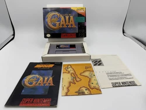 Illusion of Gaia Super Nintendo SNES Complete In Box CIB With Map