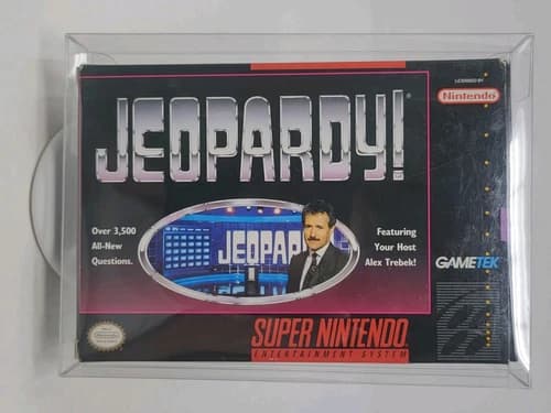 JEOPARDY (SUPER NINTENDO, SNES 1992) VIDEO GAME CARTRIDGE COMPLETE IN BOX CIB