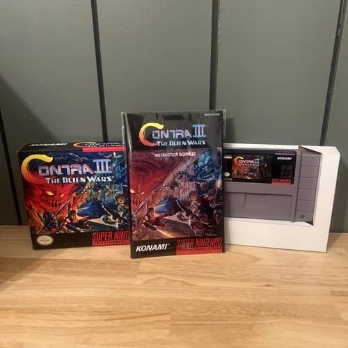 Super Nintendo SNES Contra III Alien Wars Complete in Box