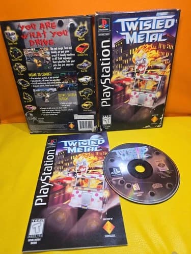 Sony PlayStation PS1 Twisted Metal Long Box Tested Complete CIB Authentic