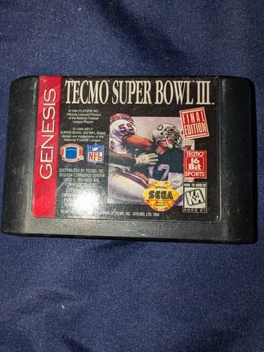 Tecmo Super Bowl III: Final Edition (Sega Genesis, 1995) Cart Only TESTED