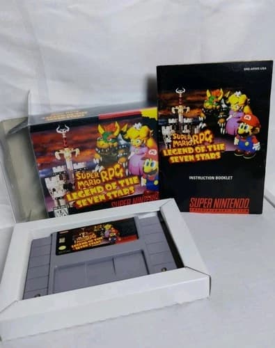 Super Mario RPG: Legend of the Seven Stars Nintendo SNES 1996 CIB With Protector
