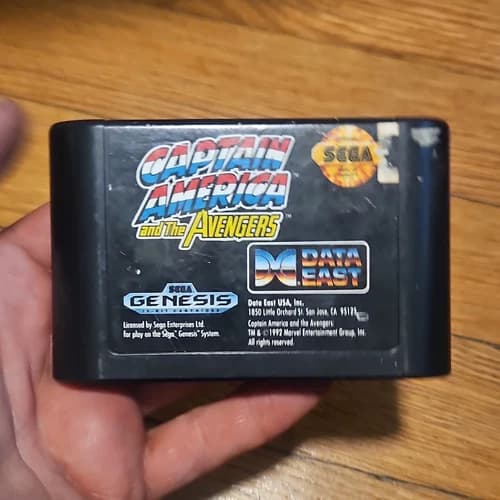 Data East Captain America and The Avengers Sega Genesis 1992 Cartridge