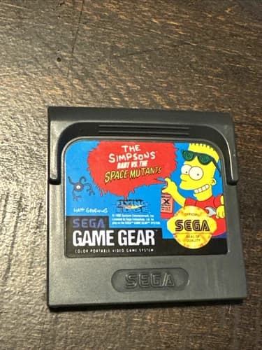 Sega Gamegear Game The Simpsons Bart VS The Space Mutants Cartridge W/ Codes!