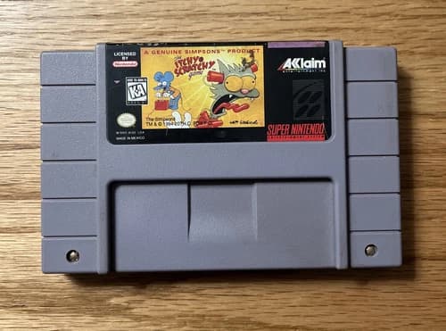 The Itchy And & Scratchy Game Super Nintendo SNES Authentic Tested & Working