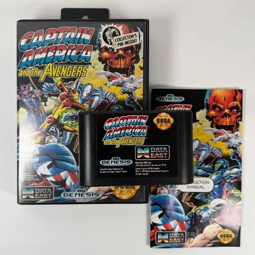 Captain America and the Avengers Sega Genesis Complete w/ Manual CIB - AMAZING!!
