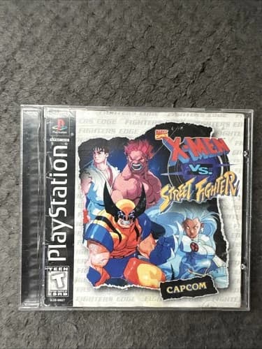 X-Men vs. Street Fighter (Sony PlayStation 1, 1998) PS1 Black Label CIB COMPLETE