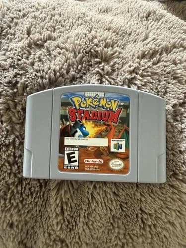 Pokemon Stadium (Nintendo 64, 1998) N64 Authentic Cartridge Pins Cleaned Tested
