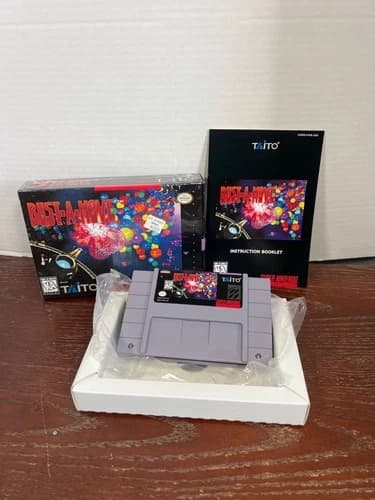 Bust-A-Move Super Nintendo SNES Game Complete In Box CIB Taito 1995 Classic...