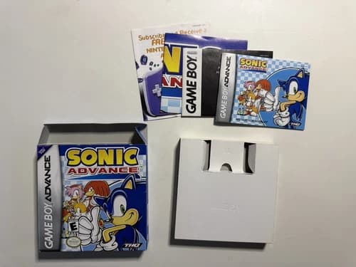 Sonic Advance (Nintendo Game Boy Advance, 2002) Box/Manual/Inserts (NO CART)