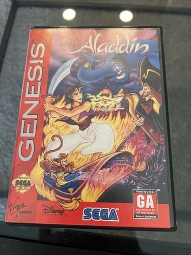 Disney's Aladdin Sega Genesis Video Game 1993 Complete with Manual, CIB, Tested