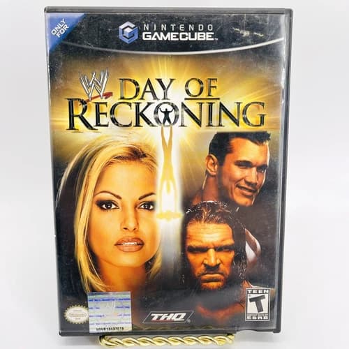 2004 NINTENDO GAMECUBE THQ WWE DAY OF RECKONING W.MANUAL CIB TESTED WORKS-WWF