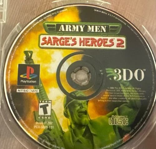 Army Men Sarge's Heroes 2 PlayStation 1 PSX PS1 Video Game Disc Only