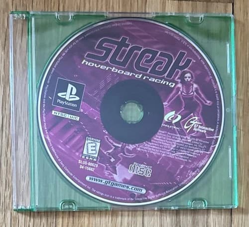 Streak: Hoverboard Racing (Sony PlayStation 1, 1998) Disc Only. Tested