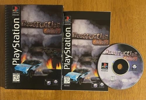 Destruction Derby Sony PlayStation 1 PS1 1997 Long Box W/ Manual