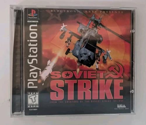 Soviet Strike PS1 Sony PlayStation 1, 1996 Black Label - Tested Complete