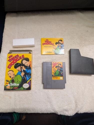 LOOK! CLEANEST? Retro 1987 "The Three Stooges" ( NES) W/Manual CIB