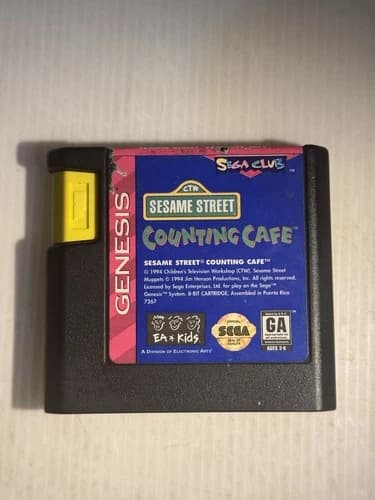 Sesame Street Counting Cafe (Sega Genesis, 1994), Tested and Works