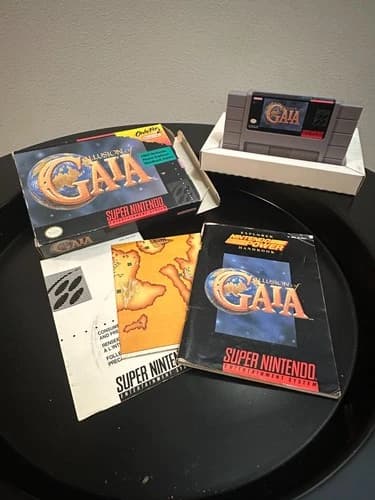 SNES Game Illusion Of Gaia Super Nintendo Complete In Box CIB