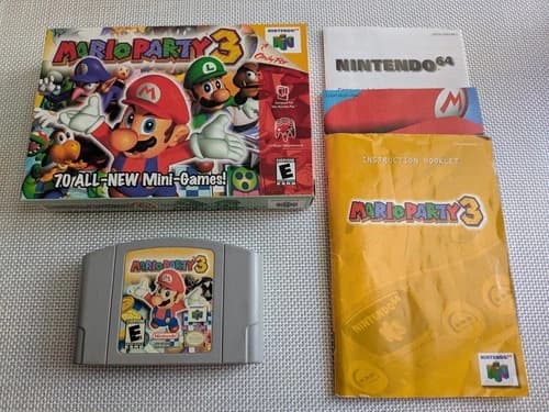 Mario Party 3 (Nintendo 64, 2001) Box Manual Complete CIB N64 Very Good Shape