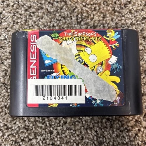 Simpsons: Bart's Nightmare (Sega Genesis, 1993) Authentic Tested & Working