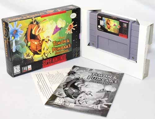 Disney's Timon & Pumbaa's Jungle Games SNES Complete CIB Great Condition w/ Reg!