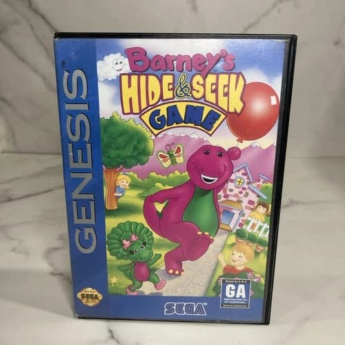 Sega Genesis Barney's Hide And Seek Cartridge In Box With Manual