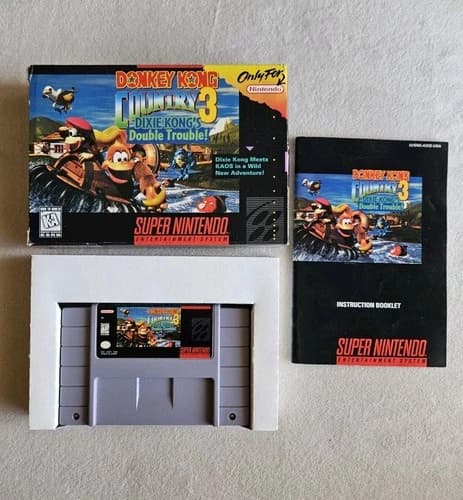 DONKEY KONG COUNTRY 3 SNES SUPER NINTENDO COMPLETE IN BOX